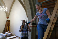 Abbau und Verkleidung der "Lötzerich Orgel" in Sankt Crescentius (Foto:Karl-Franz Thiede)